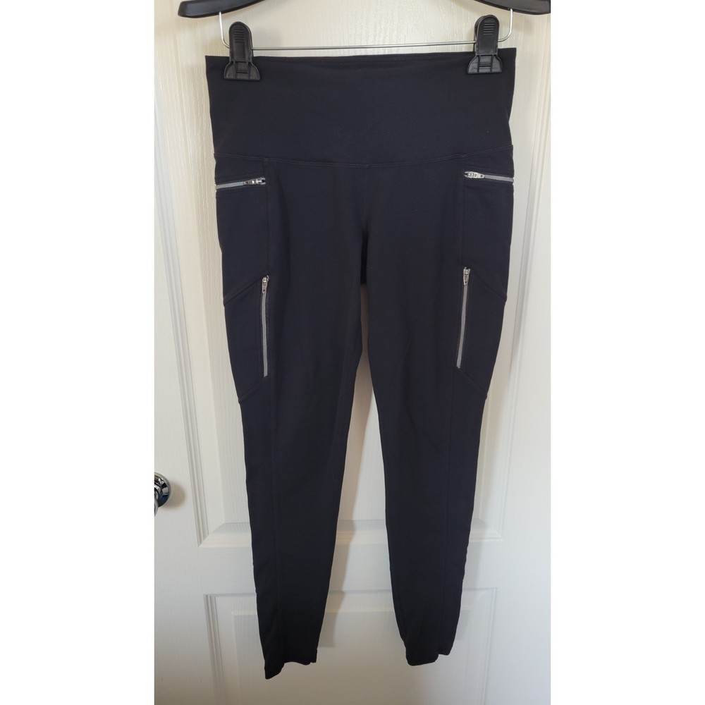 Women's Athleta Sly Drifter Leggings Black Zip Pockets Full Length